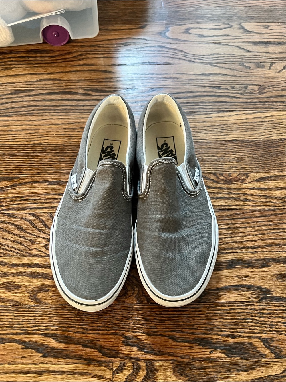 Vans Classic Slip-On Canvas Loafers in Gray